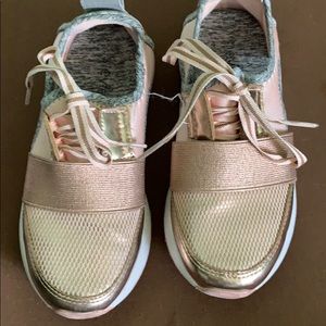 Rose Gold and Gray Slip-on Sneaker